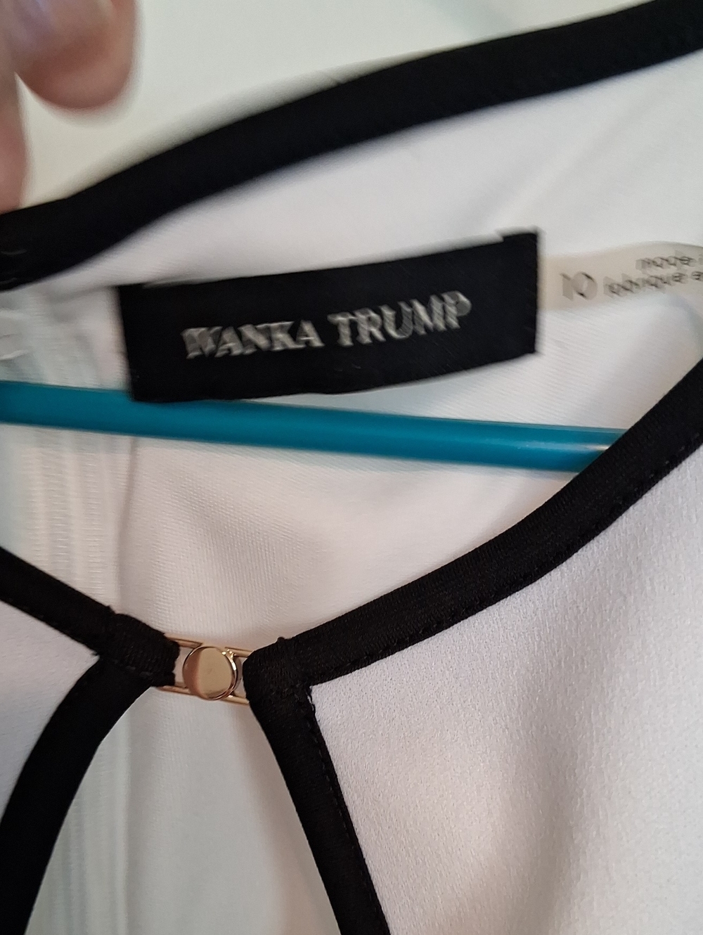 Ivanka Trump White Dress with Black Contrast Trim
